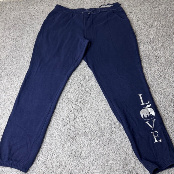 New York & Company Pants - New York & Company Womens Navy Blue LOVE Graphic Jogger Sweatpants Size L